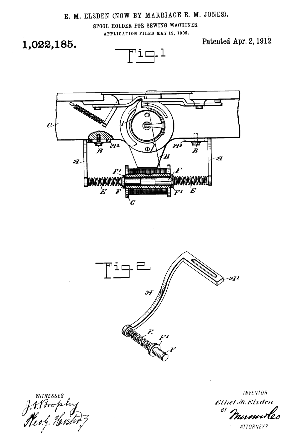 US1022185 patent drawing
