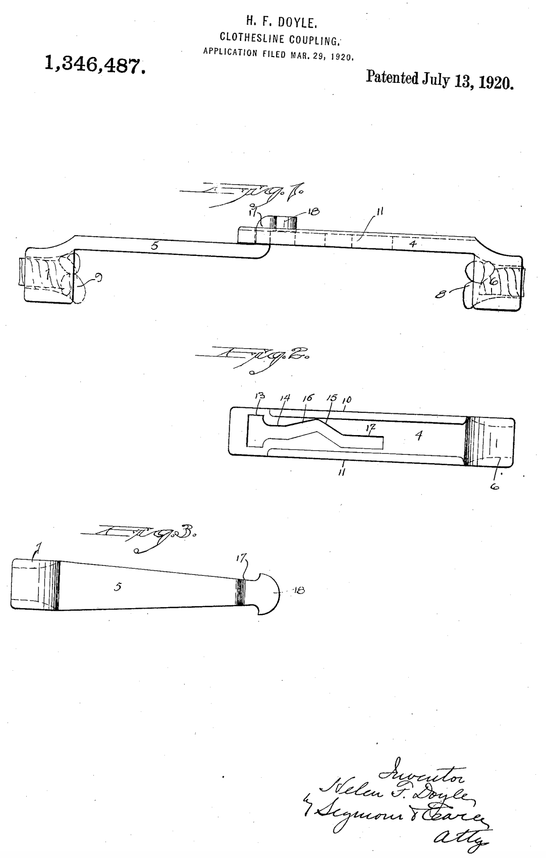 US1346487 patent drawing