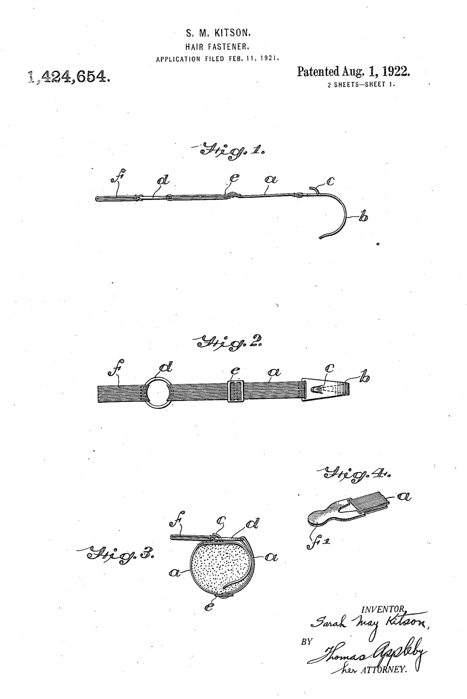 US1424654 patent drawing