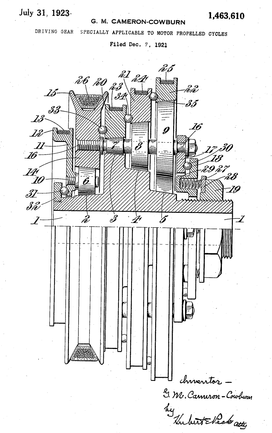 US1463610 patent drawing