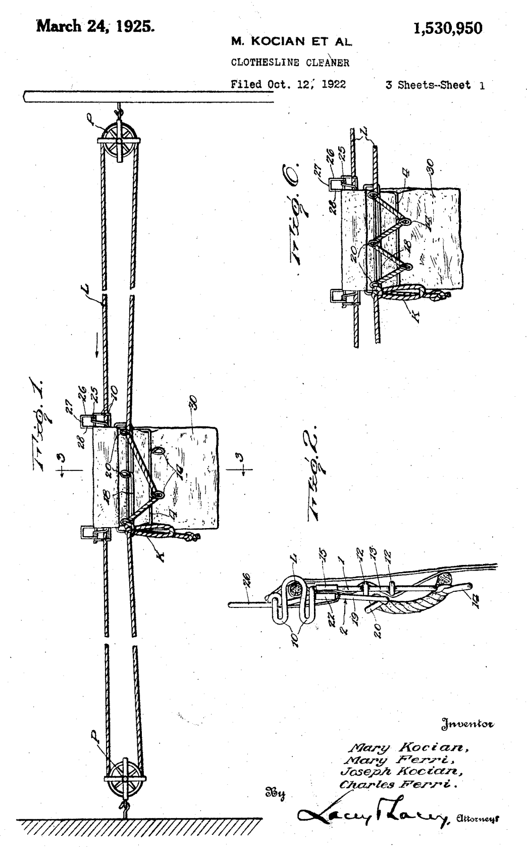 US1530950 patent drawing