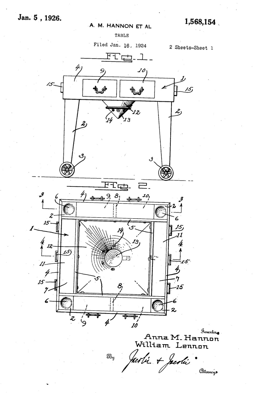 US1568154 patent drawing