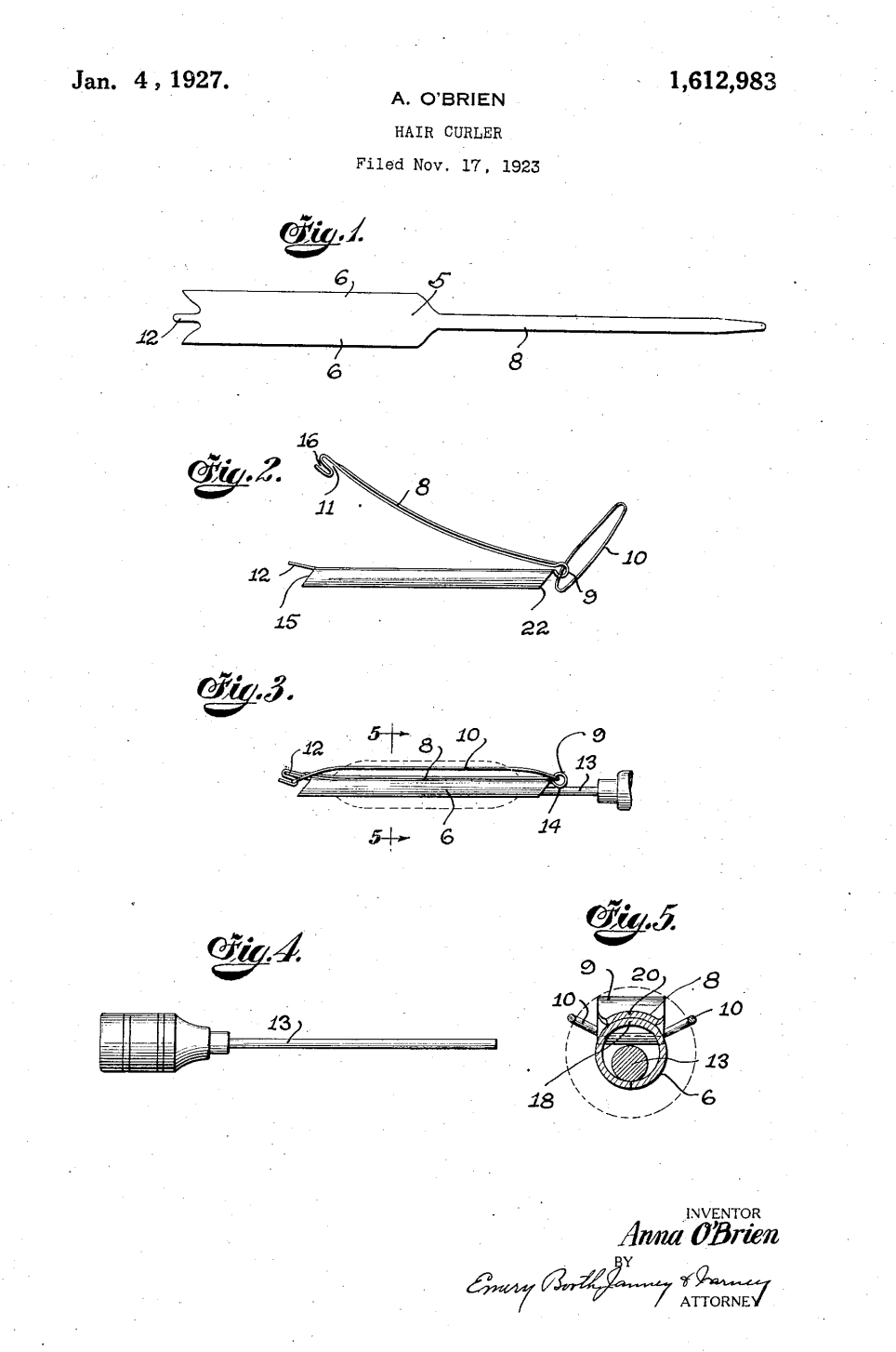 US1612983 patent drawing