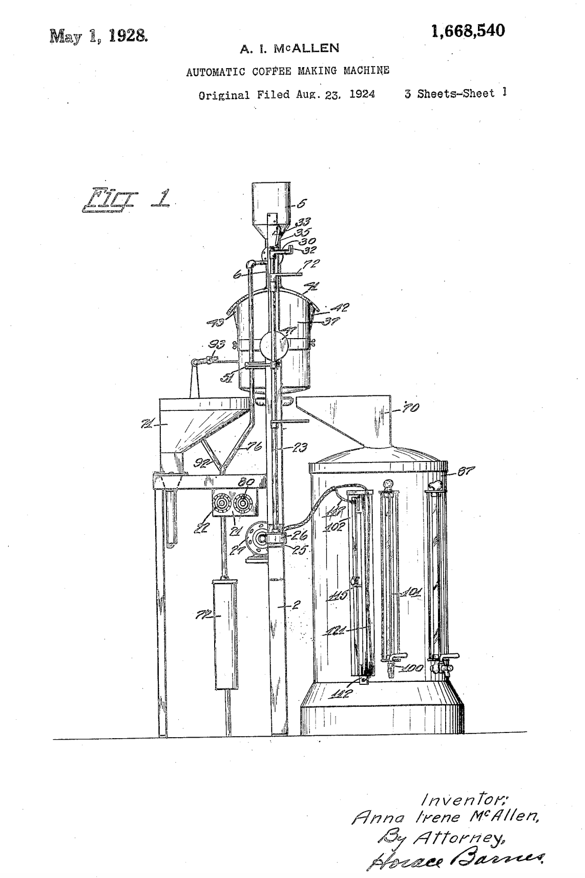 US1668540 patent drawing