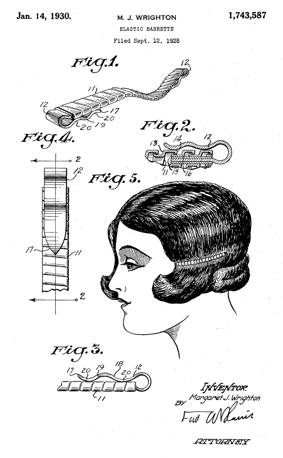 US1743587 patent drawing