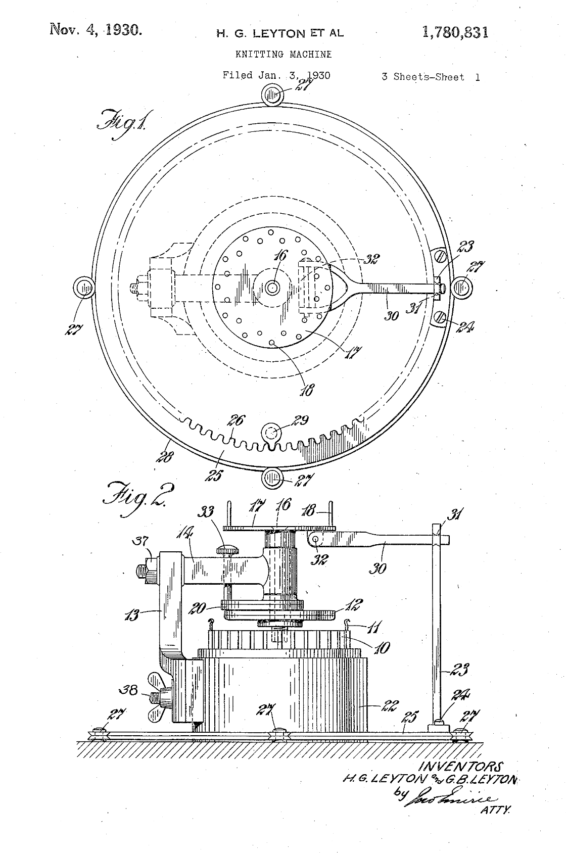 US1780831 patent drawing