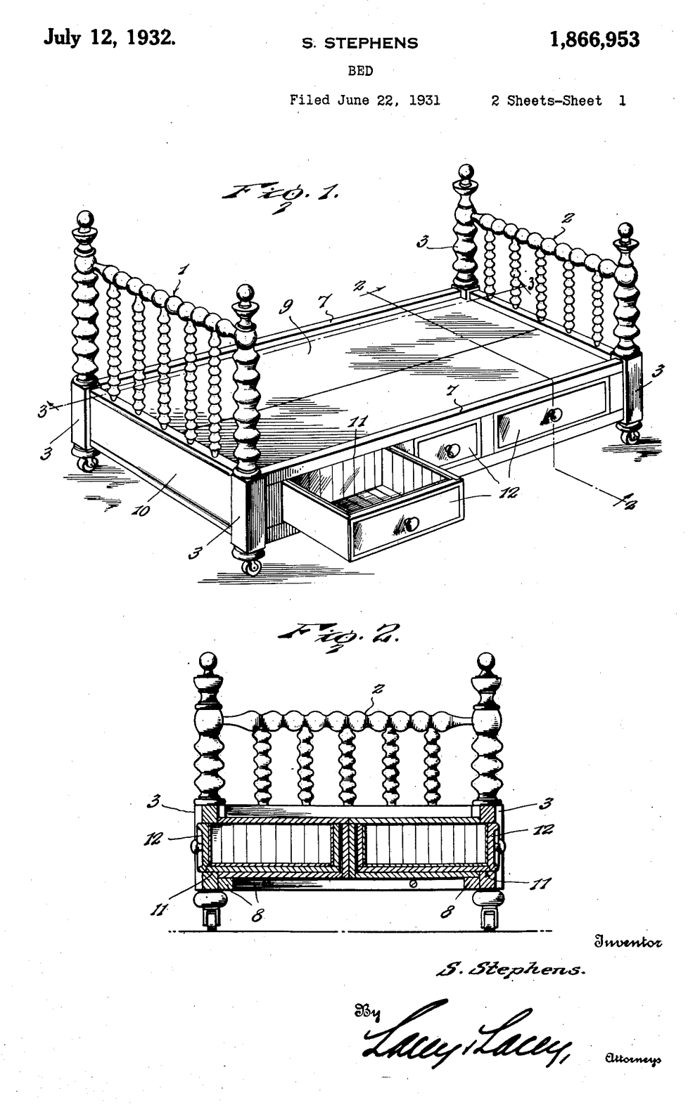 US1866953 patent drawing