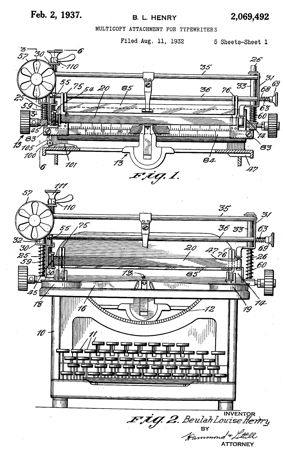 US2069492 patent drawing