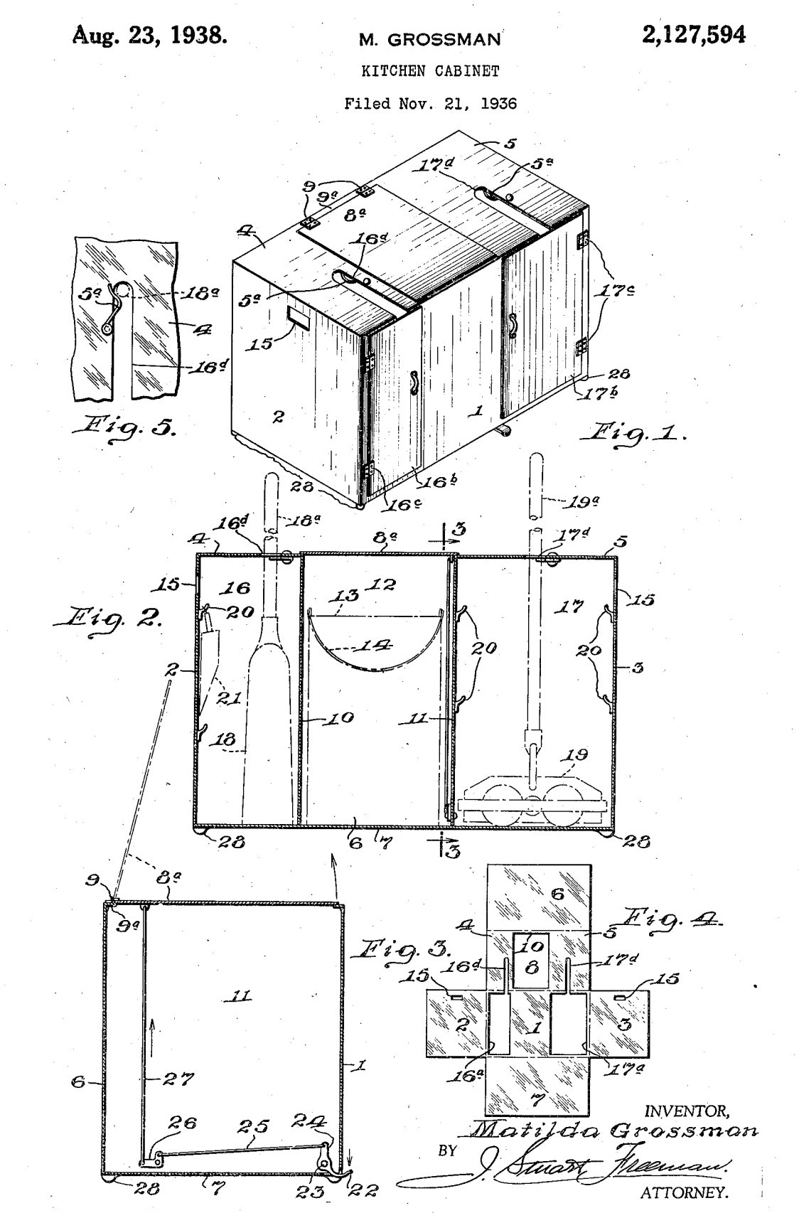 US2127594 patent drawing