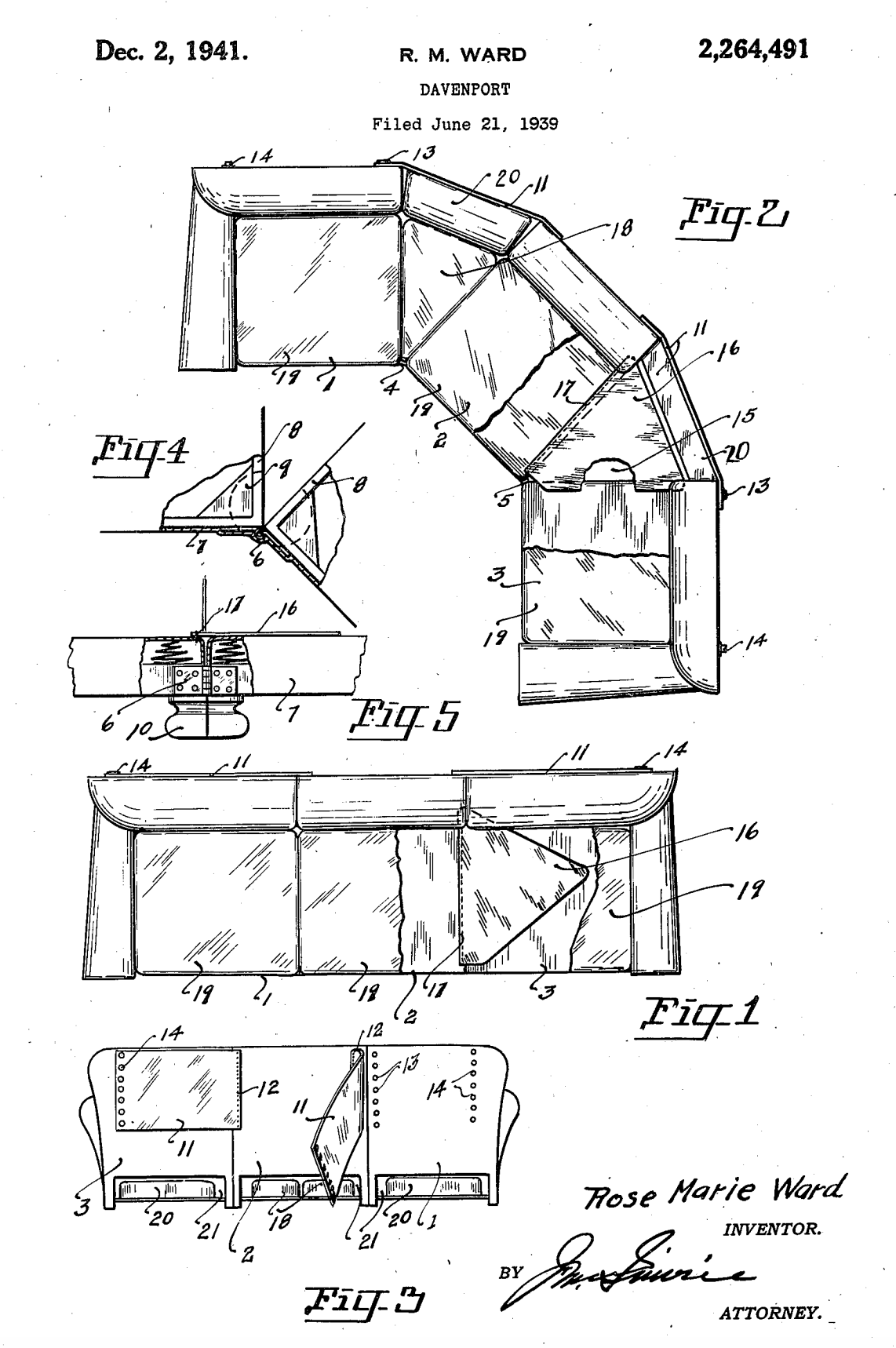 US2264491 patent drawing