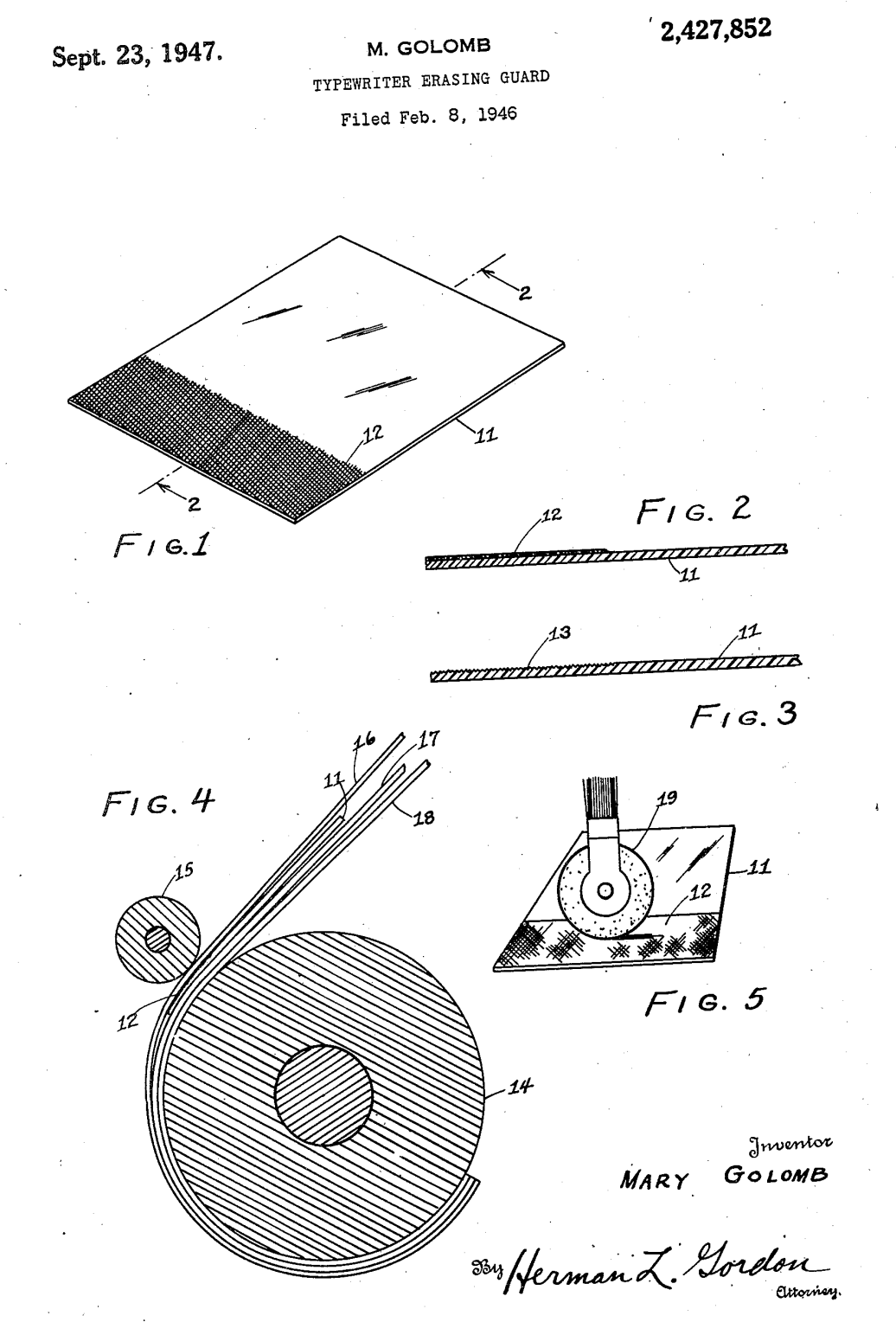 US2427852 patent drawing