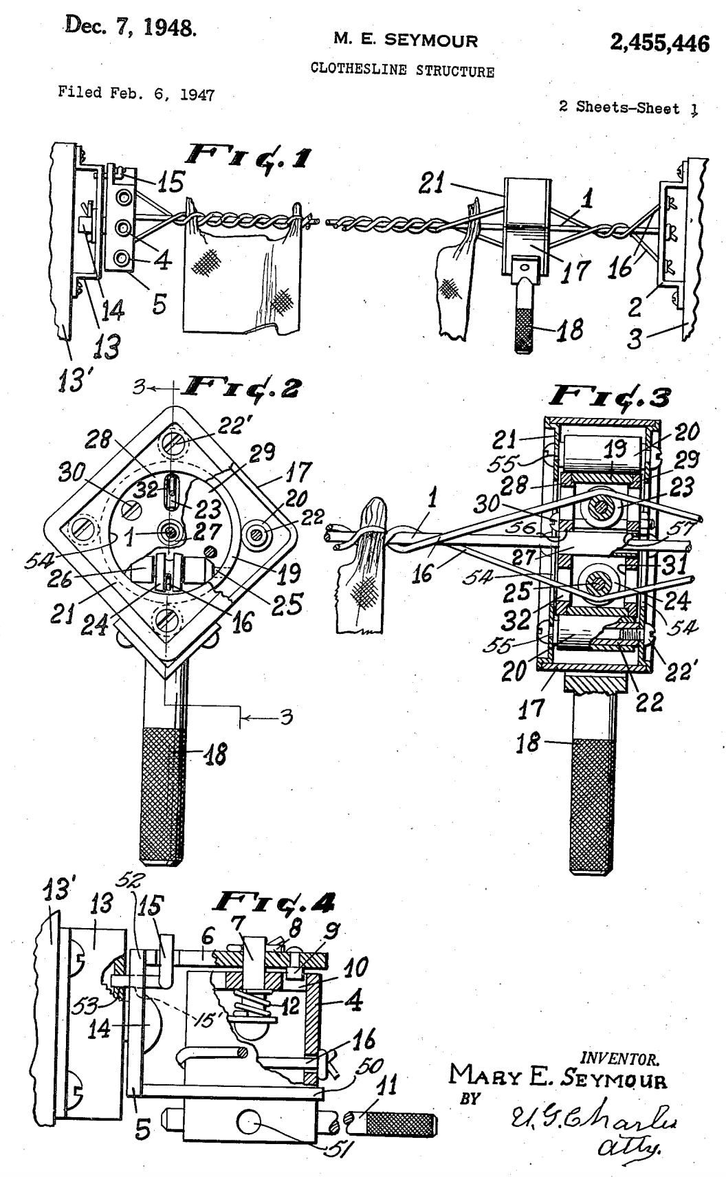 US2455446 patent drawing