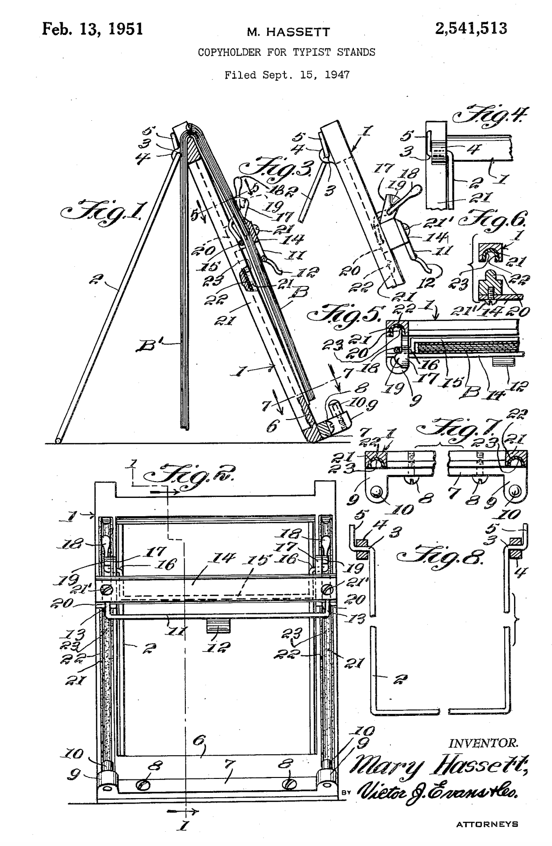 US2541513 patent drawing