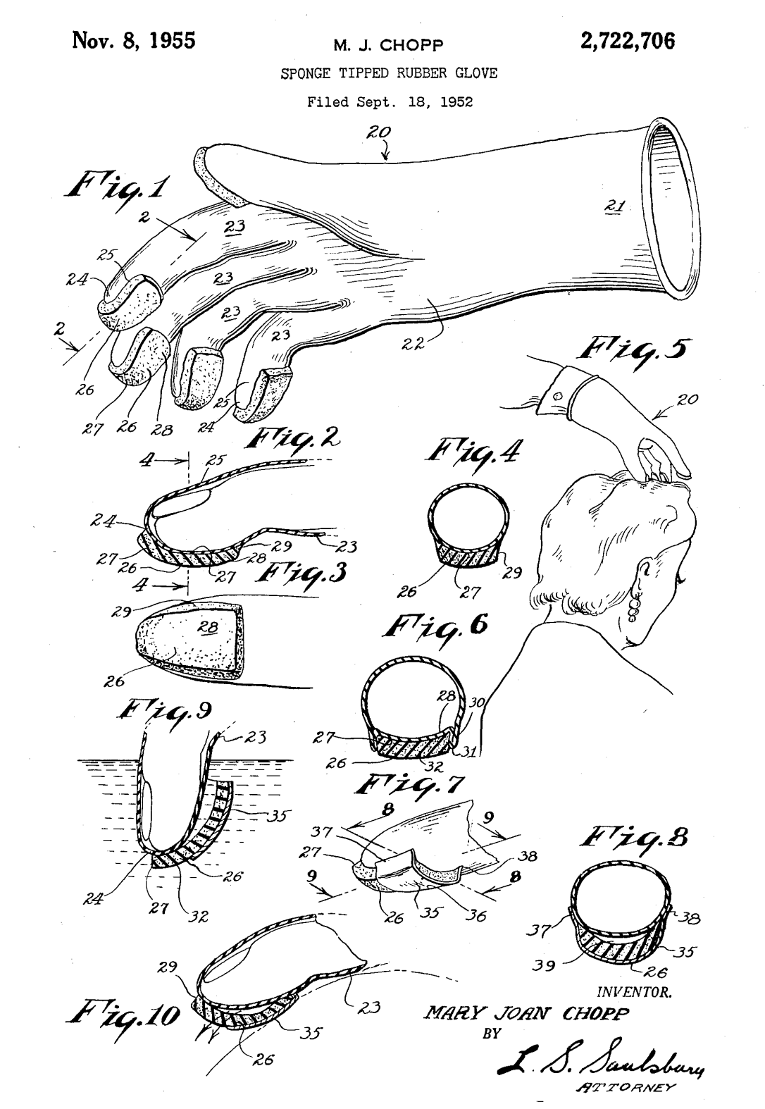 US2722706 patent drawing