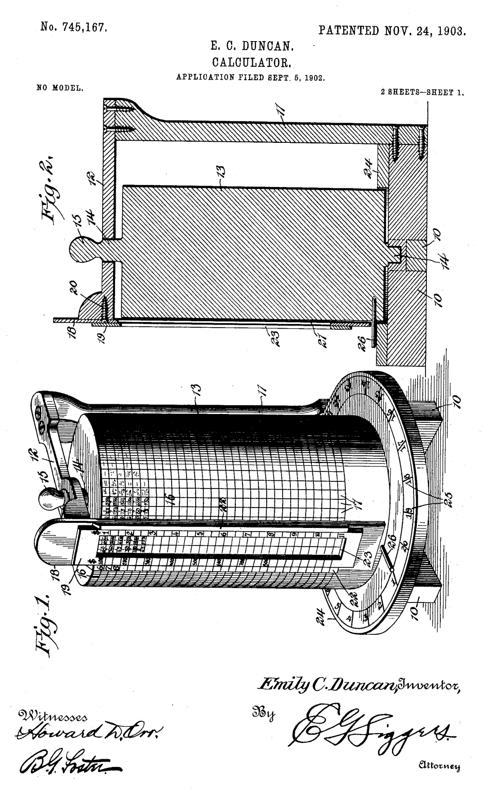 US745167 patent drawing